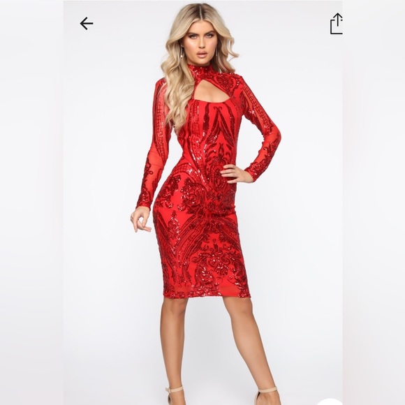 Fashion Nova Dresses & Skirts - Fashion nova red sequin dress